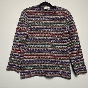 Missoni Sport Vintage 90s Chunky Knit Striped Crewneck Sweater Women’s Size 44/M
